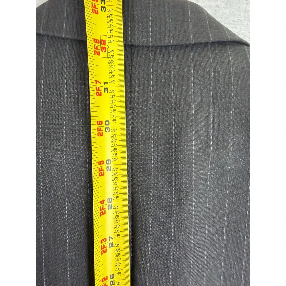 Hugo Boss Vintage Pinstripe Suit Mens 42L 31x31 Charcoal Gray 2 Piece Made USA